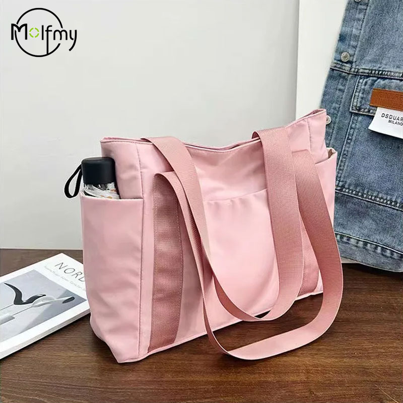 Luxury Bags Tote - กระเป๋าหรูหรานักออกแบบไนลอนสะพายไหล่สำหรับผู้หญิง, กระเป๋าโท้ทสีทึบกระเป๋า Handbag2024วันหยุดความจุขนาดใหญ่สำหรับคุณแม่