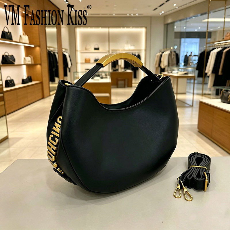 Luxury Bags Tote - กระเป๋าถือทรงถังแบบมีเชือกผูกสำหรับผู้หญิง ลายตัวอักษรสีทอง ดีไซน์หรูหรา ปิดได้แน่นหนา ความจุกว้างขวาง ทันสมัย