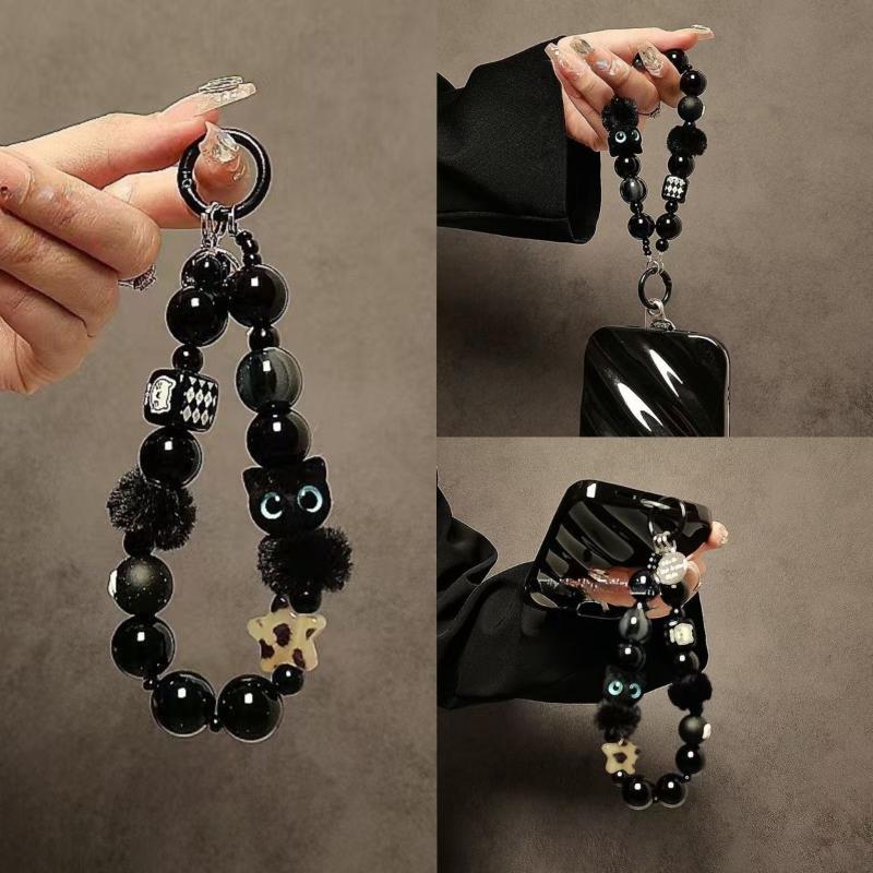 สายคล้องมือถือรูปแมวขนฟูสีดำสุ - Luxury Bags Cute บทวิจารณ์และราคา
