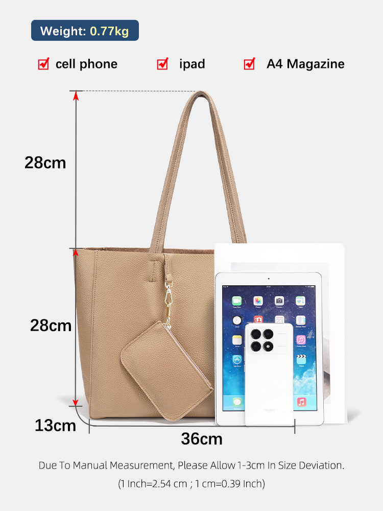 กระเป๋าถือขนาดใหญ่หนังแท้ Zenc - Luxury Bags Tote บทวิจารณ์และราคา